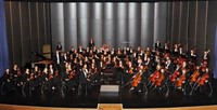 high school orchestra on stage