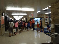 Bissell families walking to their classrooms.