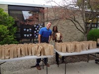 Bissell Staff waiting to pass out morning treats to Fathers