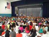 Students at PTA Read A Thon assembly