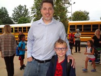 Father with Student at Father's Walk