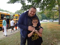 Father with Student at Father's Walk