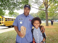 Father with Student at Father's Walk