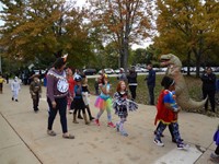 Students walking in Harvest Parade