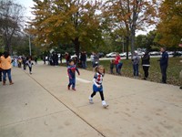 Students walking in Harvest Parade