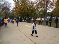 Students walking in Harvest Parade