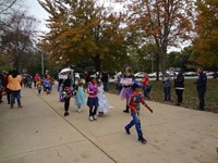 Students walking in Harvest Parade