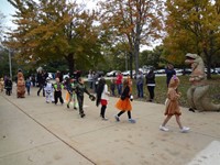 Students walking in Harvest Parade