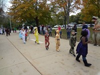 Students walking in Harvest Parade