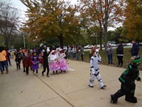 Students walking in Harvest Parade