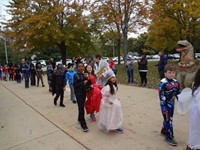 Students walking in Harvest Parade