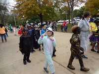 Students walking in Harvest Parade