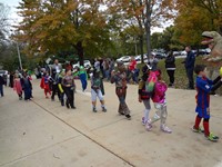 Students walking in Harvest Parade