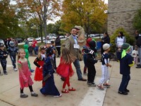 Students walking in Harvest Parade