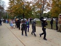 Students walking in Harvest Parade