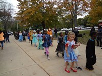 Students walking in Harvest Parade