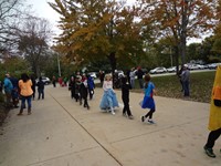 Students walking in Harvest Parade