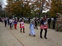 Students walking in Harvest Parade