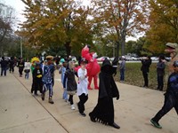 Students walking in Harvest Parade