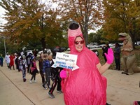 Students walking in Harvest Parade