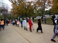 Students walking in Harvest Parade