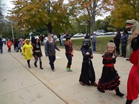 Students walking in Harvest Parade