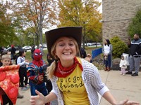 Students walking in Harvest Parade