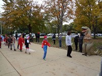 Students walking in Harvest Parade