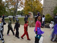 Students walking in Harvest Parade