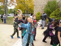 Students walking in Harvest Parade