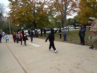 Students walking in Harvest Parade