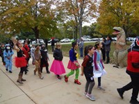 Students walking in Harvest Parade