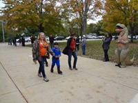 Students walking in Harvest Parade