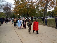 Students walking in Harvest Parade