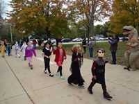 Students walking in Harvest Parade