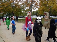 Students walking in Harvest Parade