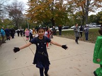 Students walking in Harvest Parade