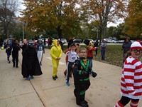 Students walking in Harvest Parade