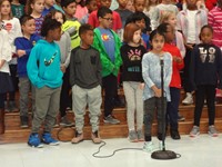 Students singing at Veterans day performance