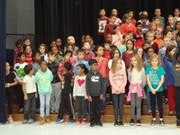 Students singing at Veterans day performance