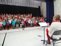 Students singing at Veterans day performance