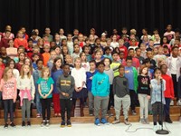 Students singing at Veterans day performance