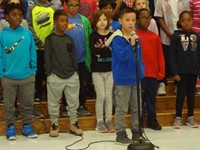 Students singing at Veterans day performance