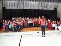 Students singing at Veterans day performance