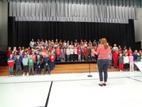 Students singing at Veterans day performance