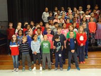 Students singing at Veterans day performance