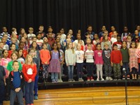 Students singing at Veterans day performance