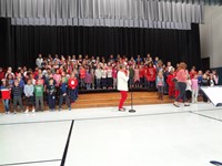 Students singing at Veterans day performance