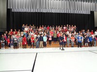 Students singing in Veterans day performance