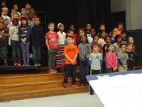 Students singing in Veterans day performance